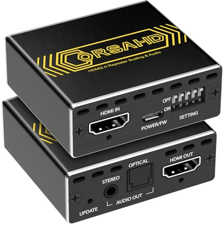 4K@60Hz HDMI 2.0 Audio Extractor Converter,HDMI to SPDIF Optical 7.1/5.1CH,Stereo 3.5mm,Supports Scaler,CEC,Dolby Digital Audio De-embed,HDCP 2.2/2.3 Bypass,for PS5,Xbox