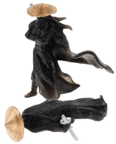 BESTonZON Lot de 2 Figurines Chinoises Miniatures pour Décoration de Jardin Statue Chinoise Ancienne Mini Figurine Décorative de Paysage pour Bureau Étagère