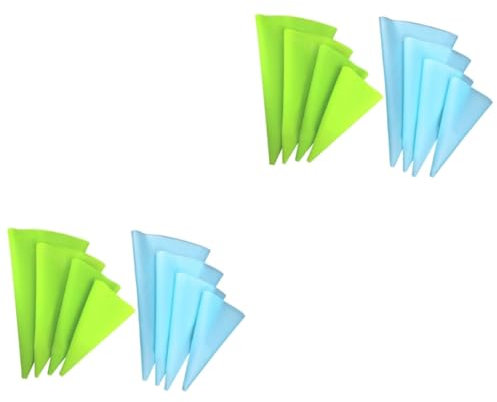 Cabilock 2 Juegos Manga Pastelera Galletas De Crema Glaseado De Cupcake Puffer Bag Silica Gel Bolsitas Mangas Pasteleras De Silicona Bolsa para Decorar Green 8 Uds * 2