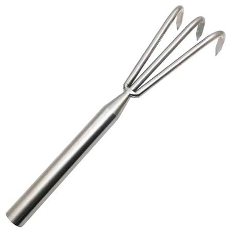 Toplionace Râteau de Jardin 201 Outil de Jardinage en Acier Inoxydable Durable à Trois Griffes pour Ameublir le Sol Râteau à Trois Dents Outil de Creusement pour éliminer Les Mauvaises Herbes