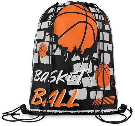 Klassische Kordelzugbeutel Basketball-Dekor Yoga-Tasche Verstellbar Turnbeutel 36X42Cm Cinch Bag Für Wandern Einkaufen Strand