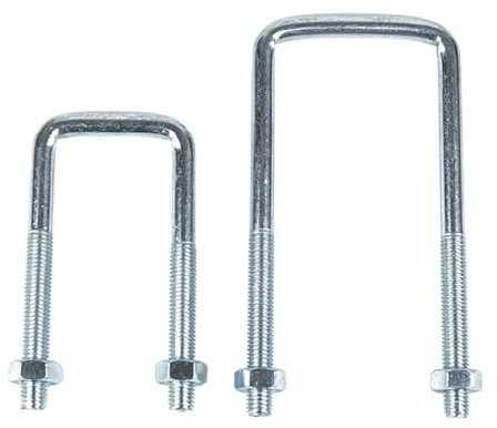 Collier de serrage carré galvanisé en acier au carbone / Collier de serrage en U à angle droit / Boulon en U / Vis à angle droit / Collier de serrage carré / Collier de serrage à boucle M6-M16(2pcs M8