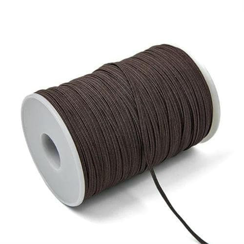 Banda elástica de costura de 3,0 mm y 6 mm, banda de goma elástica colorida de alta elasticidad para ropa, banda para la cintura, cuerda elástica para el cabello, cinta elástica de 100 yardas, marró