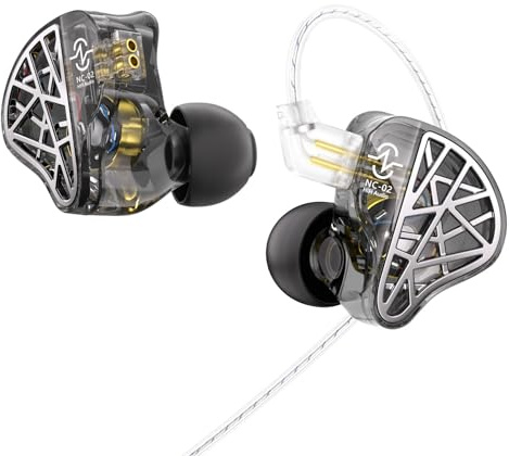 Yinyoo CCZ NC02 - Auricolari in-ear per monitor, 10 mm, magnetici, DD, con cavo staccabile TFZ a 2 pin, leggere, Hi-Fi cablate IEM per videogiochi/musica