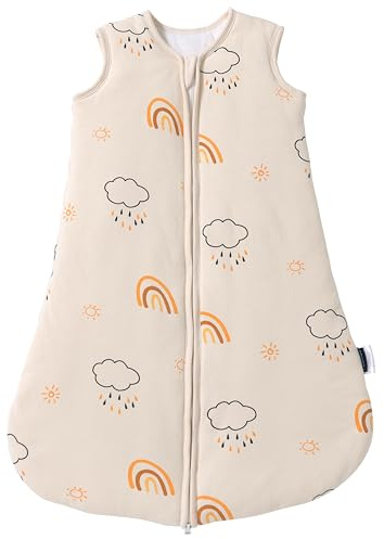 PewinGo Baby Schlafsack 2.5 TOG aus Baumwoll- und Polyesterfasern für Neugeborene 0-6 Monate, Doppelreißverschluss, Weich & Hautfreundlich, Maschinenwaschbar (Beige)
