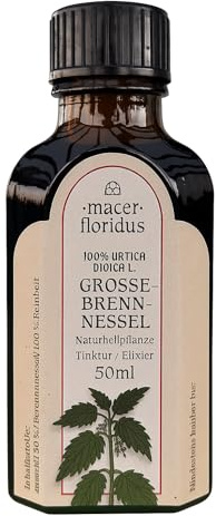 1 Flasche Grosse Brennnessel (Urtica Dioica L), Tinktur, Tropfen, Elixier, Macer Floridus, Naturheilpflanze, Klostermedizin, Kräuterbuch, Kräutermedizin, Mittelalter