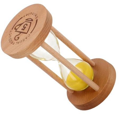 Warmhm Timer a Sabbia Per Bambini Da 5 Minuti, Sabbia Creativa Gialla 5x9cm, Timer Divertente Per Bagno e Spazzolino, Strumento Educativo Per Igiene Orale Infantile