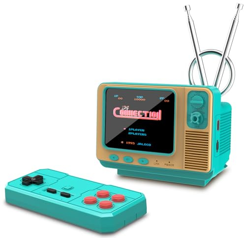 Mini consola de juegos de mano retro de TV, 42 juegos clásicos con licencia de JALECO, juguete portátil para juegos con tarjeta TF para ampliar los juegos de los años 80 y 90, compatible con dos