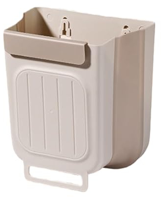 Uoqpty Cubo De Basura De Pared Para Baño - Contenedor De Basura Plegable De 11 Litros,Papelera Para Puerta De Gabinete,Para Apartamento Oficina Hotel Hospital Cocina Baño Garaje Lavandería