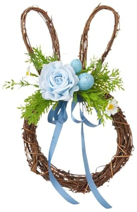 Gcljlmy Osterkranz, künstlicher Blumenkranz, Festival, Osterdekoration, Frühlingskranz für Haustür, für Hof, Büro, Veranda (Blau)