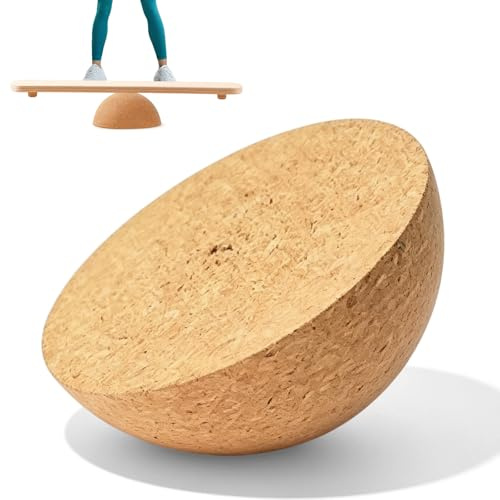 Halcón de corcho, 15 cm de diámetro, de corcho natural, bola de equilibrio, media esfera para yoga, fascia, coordinación, tablas de equilibrio y entrenamiento, 15 x 7 cm