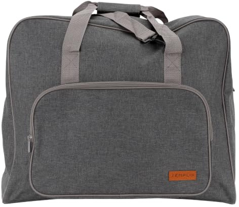 SEMPLIX Nähmaschinentasche XL – Große Transporttasche für Haushaltsnähmaschinen, Stabiler Boden, viel Stauraum, Tragegriffe (52 x 40 x 27 cm) (anthrazit)