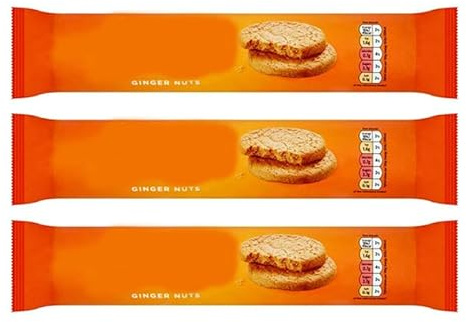 Ginger Nuts Biscuits, 300g, No Artificial Flavourings or Colours, Vegan,Pack Of 3
