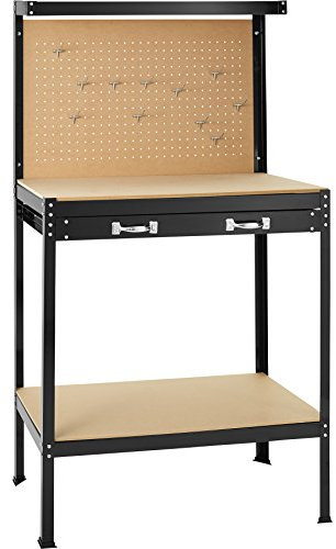 TecTake Banco de trabajoMesa de trabajo para taller bricolaje pared herramientas cajón - varias tamaños (Typ 2 | 81 x 41 x 145 cm | 402749)