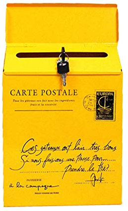 US Mailbox | Amerikanischer Briefkasten 30×23×6cm | Letterbox Stahl, Briefkasten,2X Schlüssel Standbriefkasten Wandbriefkasten Letterbox Zeitungsbox Wandbriefkasten Postkasten (Gelb)