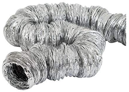 Ø 160mm Condotto d'aria Flessibile per Cappa da Cucina, Condizionatore d'aria, Aspiratore, Asciugatrice - Tubo di Scarico da 10m - Condotto di Ventilazione - Poliestere