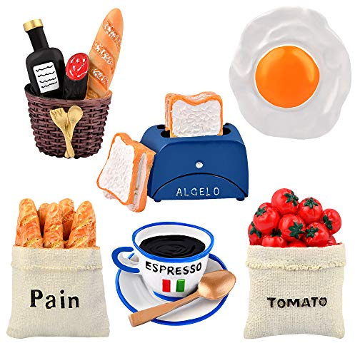Worldity 6pcs Cute 3D Resin Fridge Magnets - Creative Natural Food Shaped Magnets for Home Decor, Refrigerator, Magnetic Whiteboard or Blackboard