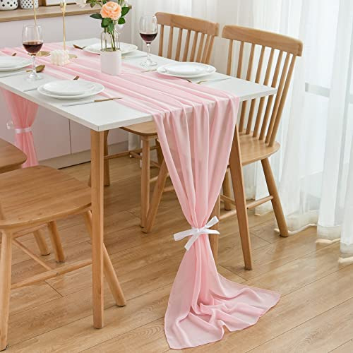 CHUQING Tischläufer Chiffon Hochzeit Tischläufer 300cm Modern Table Runner