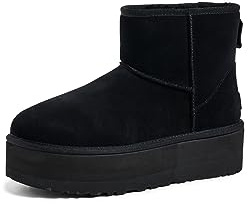 UGG Classic Mini Platform, Stivali alla Moda Donna, Nero, 41 EU