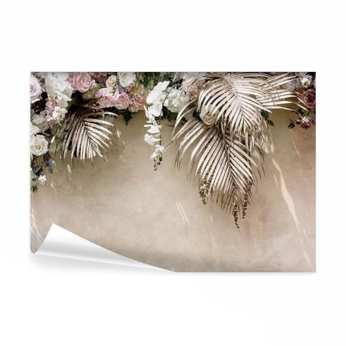 decomonkey Papier Peint Panoramique Fleurs 350x256 cm Décoration murale | Tapisserie décorative pour chambre salon, Fleurs plantes nature, moderne