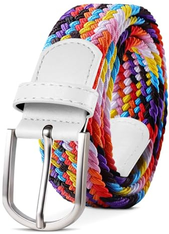 TANGCHAO Stretchgürtel Flechtgürtel elastischer, Gürtel Damen und Herren | Stoffgürtel geflochten, bequem taillengerecht ohne Druck, Längen 90–135 cm, Breite 3.3cm, perfekt für Jeans und Alltag