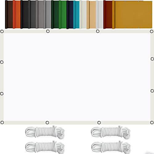 Sonnensegel Sonnenschutz 2.5 x 3 m 98% UV-Schutz Wetterschutz Garden Schattiernetz Balkonsegel mit Befestigungs Kit für Seilspanntechnik, Weiß