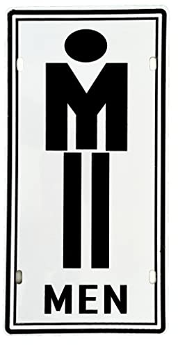 Cartel de Baño Hombres - Chapa - Tamaño 30x15cm - Ideal para Bar - Pub - Cafetería o Barbería - Señalización de Aseo - WC - Lavabo - Baño - Letrero - Aviso - Placa - Afiche - Cartel - Señal (2651-13)