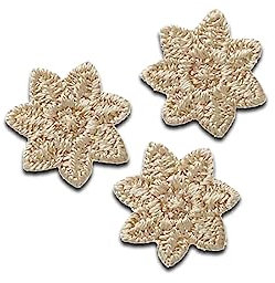 Mono-Quick 3 Sternchen beige - Aufnäher, Bügelbild, Aufbügler, Applikationen, Patches, Flicken, zum aufbügeln, Größe: 1,5 x 1,5 cm