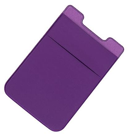FONDOTIN 2pcs Double Layer Adhesive Phone Pouch Stick-on Cell Phone Wallet for Easy Card Storage Purple