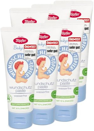 Töpfer Babycare Wundschutzpaste – Schutz & Pflege für den Windelbereich – mit 15% Zinkoxid, Bio-Calendula & Bio-Olivenöl – parfümfrei – 75ml