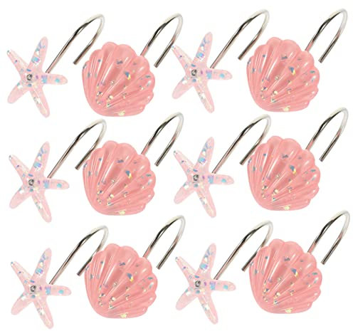 STOBAZA Duschvorhanghaken Strandstil Dekorative Hakenringe Für Badezimmer Duschvorhang Badezimmer-vorhanghaken Duschvorhangstangenhaken