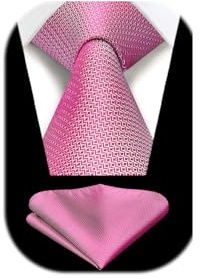 Enlision Herren Krawatte Hochzeit Einfarbig Krawatte mit Einstecktuch Set Formell Krawatten & Taschentuch