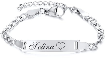 Baby Armband mit Namen Taufarmband Mädchen Junge - Personalisierte Namensarmband mit Gravur Kinderarmband mit Telefonnummer Individuelle Armbänder für Geburt Taufe Geschenke