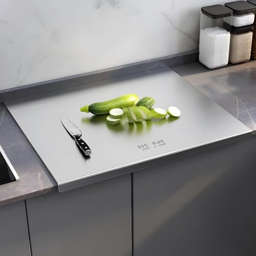 Chopping Board 316 Stainless Steel,Chopping Boards for Kitchens,Worktop Saver,Cutting Board,Butchers Block,Large Chopping Board for Carving Meat,Cutting Vegetables,Cheeses and Bread (80 * 58cm)
