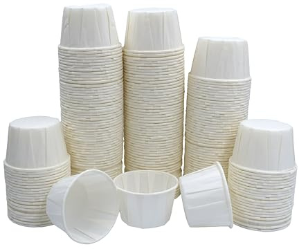 5000 x 1oz/28ml Round Waxed Paper Souffle Pots, Compostable Sauce Pots, Dipping Cups, Ramekins, Condiments, and Portions Cups