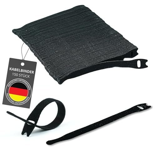 V VEJK® 150 Stück Wiederverschließbare Kabelbinder aus Nylon | wiederverwendbare kabelbinder | Bestes Kabelmanagement, egal ob zu Hause oder im Büro. (Schwarz)