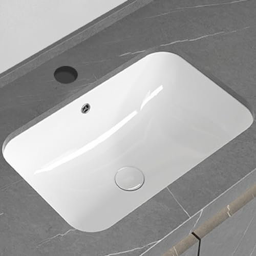 HPTHLY Bathroom Vessel Sink Undercounter Wash Basin Easy To Install Scratch To Resistant Sink Simple Washbasin For Apartment Home Hotel Restaurant RV Kitchen Powder Rooms