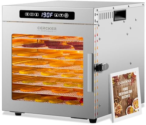 Food-Dehydrator Machine 9 Stainless Steel Trays, 1000W Fruit Dehydrator,7.7ft² Meat Dryer for Jerky,190ºF Temperature Control,24H Timer Dryer Machine for Herbs,Beef