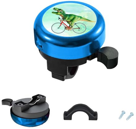 Gfamous Campanello per Bici per Bambini,Dinosauro,Campanello Per Manubrio Della per Biciclette da Bambino,Campanello Bici Bambino,per Manubrio da 22 mm, per Biciclette Bambini, Scooter（blu）