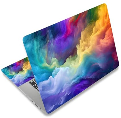 Laptop Decal Sticker Skin Cover, 12, 13.1, 13.3, 14, 15, 15.4 | Vinyl Art Skin Sticker Cover Notebook PC Protector ( 2 Wrist Pad Included), Removable Reusable, Colorful Style