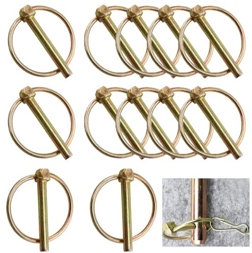 Folding Pin Fuse Pin Round Flip Pin M4.5 Folding Cotter Pins for Trailers Tractors Trucks (12)