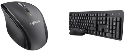 Logitech M705 Marathon Kabellose & Trust Ymo II Leise Tastatur Maus