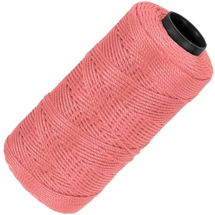 QUARKZMAN Hilo de Nylon 3 Hebras Trenzado Línea de Albañil 1.5mm x 218 Yardas Cuerda de Nylon para Proyectos DIY, Mejoras del Hogar, Suministros para Fiestas Navideñas, Rosa Polvoriento