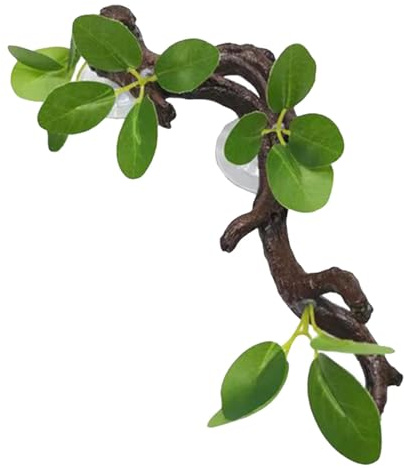 Snake Climbing Branch,Suction Cup Reptile Log | Snake Enclosure Decor, Chameleon Cage Decoration for Amphibian Gargoyle Geckos Bearded Dragon Crab