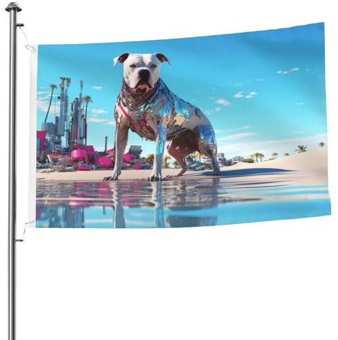 Die bunte Welt der Hunde doppelseitige Flagge, 1,5 x 2,4 m, strapazierfähig, für den Innen- und Außenbereich geeignet
