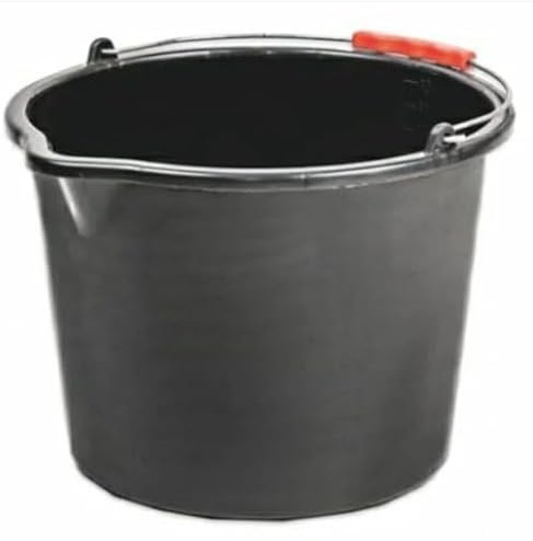 AP Supplies 20L Black Bucket, Pack of 1, Polypropylene
