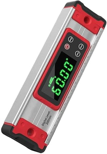 Nivel de burbuja digital electrónico, nivel con pantalla, nivel de burbuja, aleación de aluminio con magnético, ajustable, para carpintería (400 mm)