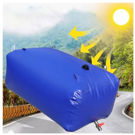 Generico Sacca d'Acqua Portatile in PVC da 2000 Litri con Kit di Troppo Pieno - Serbatoio d'Acqua di Emergenza Pieghevole per Camper, Campeggio e Raccolta dell'Acqua piovana (20-1070 galloni, 2x1,5x0