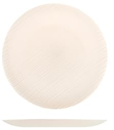 H&H Set 6 Sottopiatti Silk In Vetro Effetto Seta, Colore Perla, Diametro 32 Cm - Adatti Per Lavastoviglie (Max 40°C) - Set Elegante Per Tavola