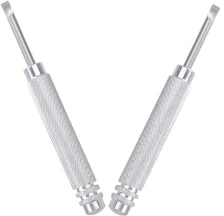 UKCOCO Herramienta para Abrir Relojes de Metal Color Plata 2 Piezas, Práctica para Desmontar la Parte Trasera del Reloj sin Dañar, Adecuado para Reparación Relojera